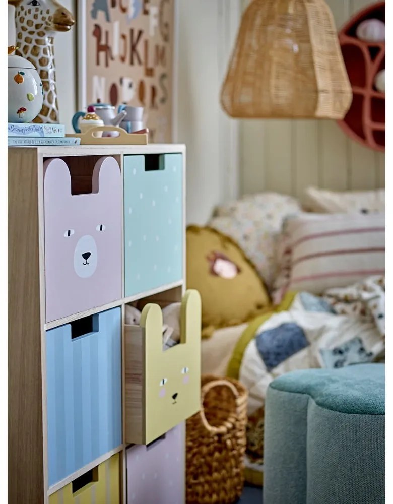 Cassettiera bassa per bambini in legno massiccio di pavlovnia in colore naturale 25,5x88,5 cm Calle - Bloomingville Mini