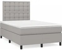 Letto a Molle Materasso e LED Grigio Chiaro 120x190 cm Tessutocod mxl 91396