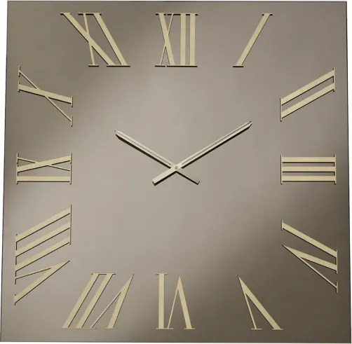 Orologio quadrato in cristallo Bronzo e numeri Oro 80x80 cm - ROGER