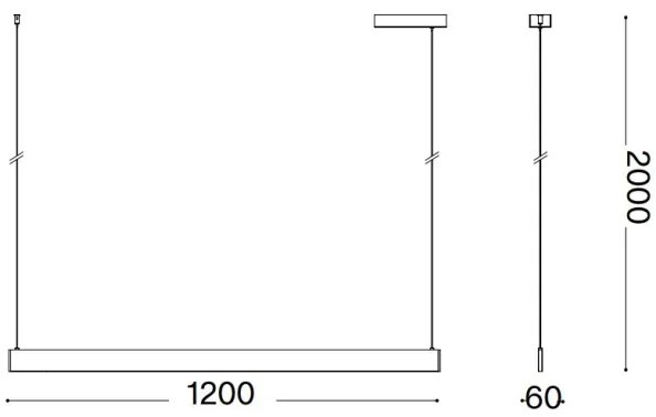 Ideal Lux - Lampadario LED a sospensione con filo DESK LED/36W/230V 120 cm CRI 90 bianco