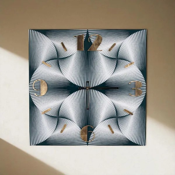 Orologio da Parete Quadrato OTTIC 65x65 cm Vetro - Bianco e Nero