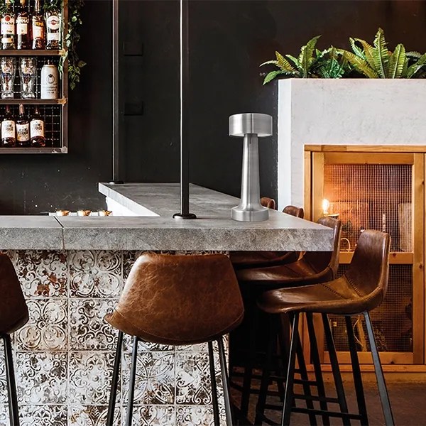 LED Lampada da tavolo touch ricaricabile e dimmerabile LED/3W/5V 2000mAh cromo opaco