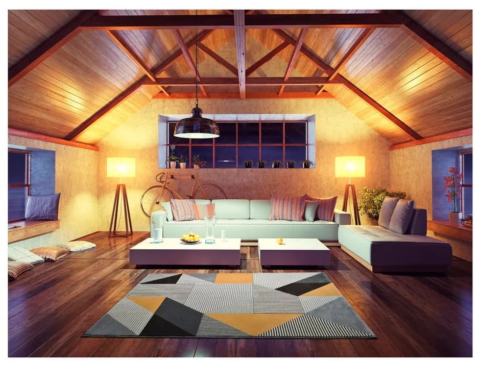 Tappeto arancione e grigio , 160 x 230 cm Gladys Duro - Universal