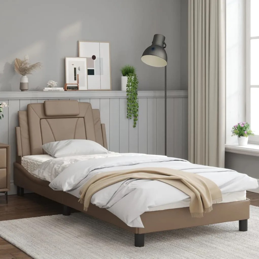 Giroletto con luci led cappuccino 90x200 cm in similpelle