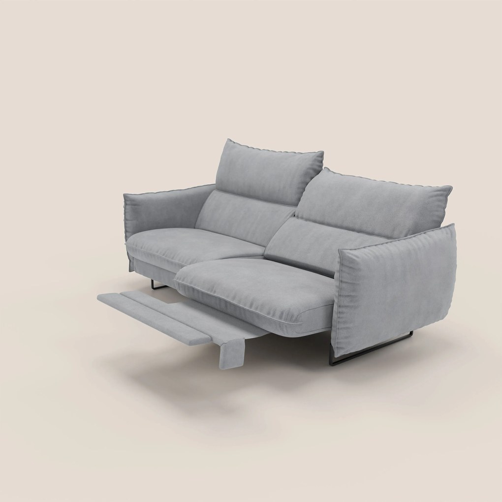 Monamour Divano dal design moderno con opzione relax elettrico in microfibra smacchiabile impermeabile T11 grigio