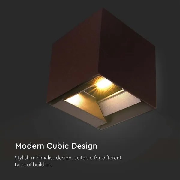 Lampada solare da parete LED con sensore 9W 3,7V 3000-5000K IP65 marrone