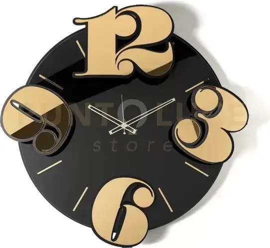 Orologio in vetro specchiato benguiat 70 x 68 cm di altezza crystal...