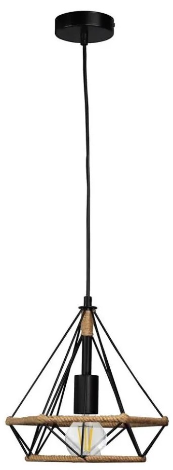 Lampadario su fune BROXTON 1xE27/20W/230V