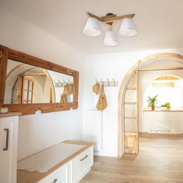 Plafoniera ANTONIO 3xE14/40W/230V rovere