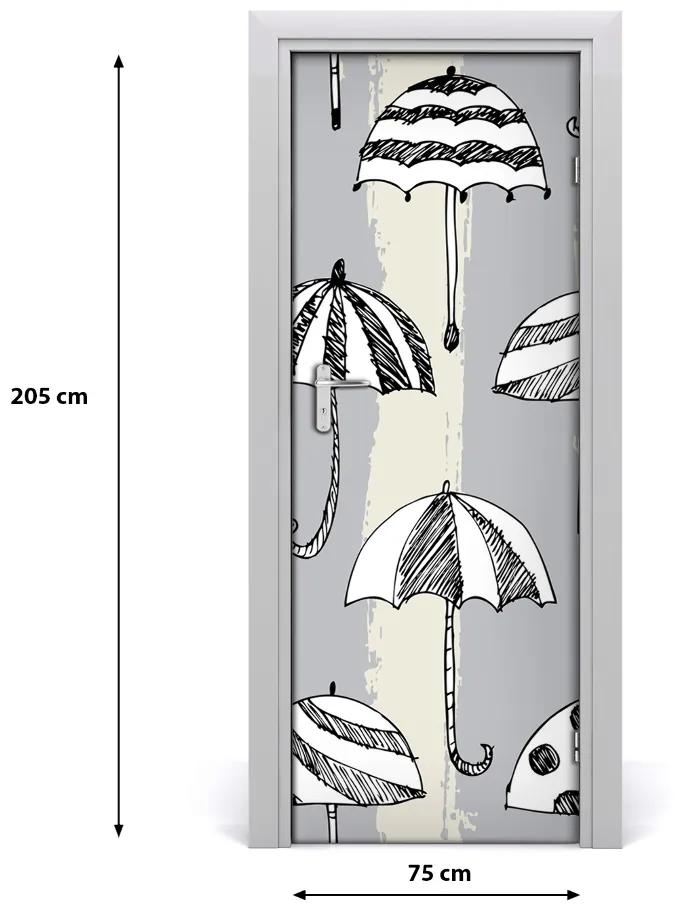 Adesivo per porta Gli ombrelli 75x205 cm