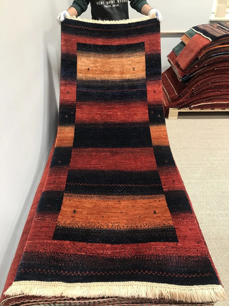Loribaft Tappeto persiano 80x200 Rosso (Iran) Annodato A Mano