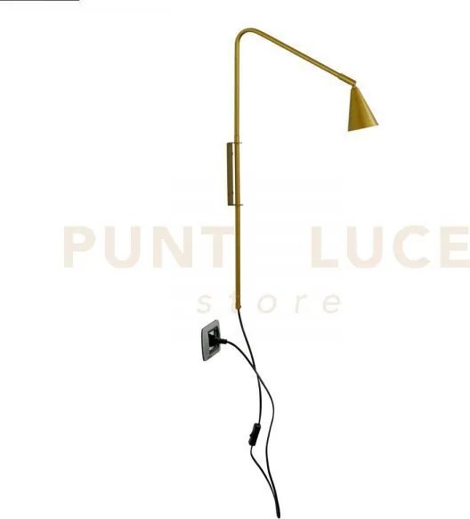 Applique a parete enea oro 1 luce attacco gu10 37,7x9x69,5cm in met...