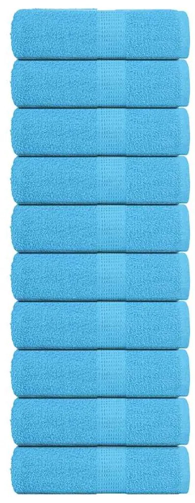 Asciugamani Sapone 10 Pz Turchesi 30x30 Cm 360 G/m² 100% Cotone /