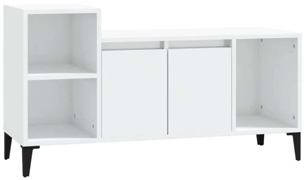 Mobile porta tv bianco lucido 100x35x55 cm in legno multistrato