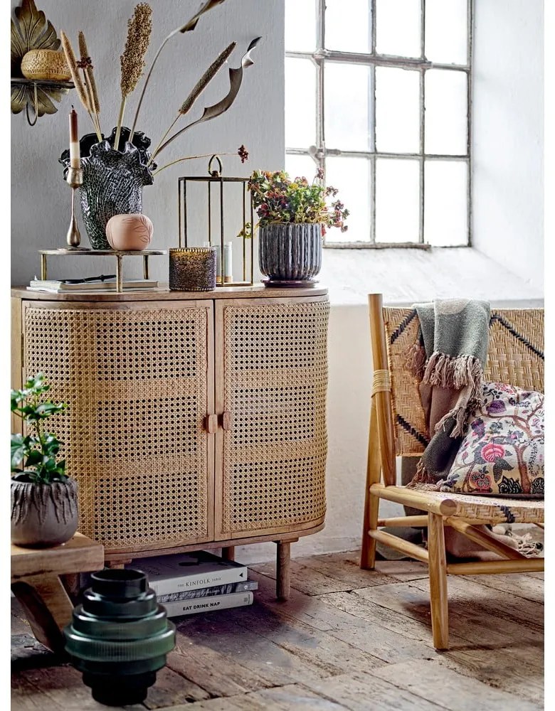 Poltrona con intreccio in colore naturale Lennox - Bloomingville