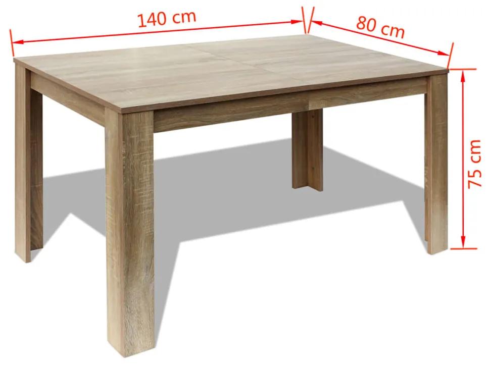 Tavolo da Pranzo 140x80x75 cm Rovere