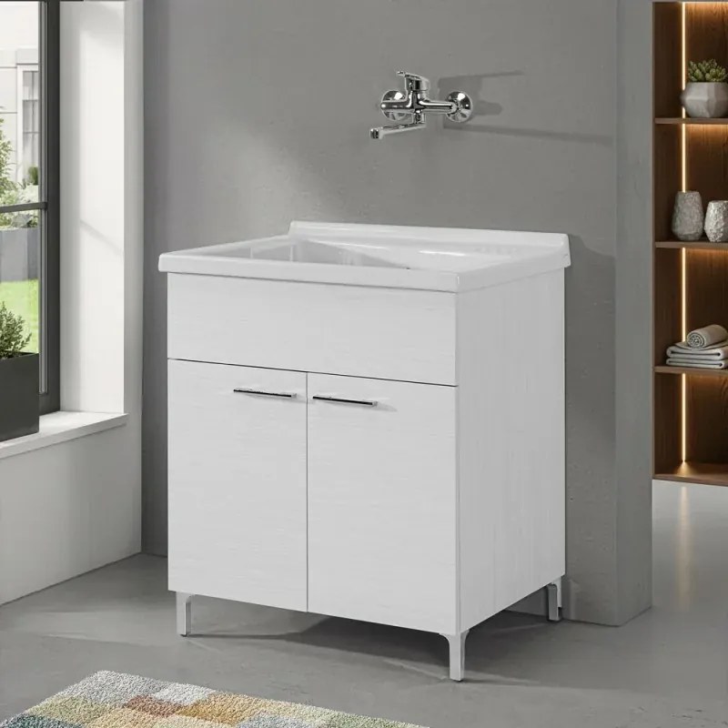 Lavatoio in ceramica 75x61 cm ad incasso per mobile modello Revine