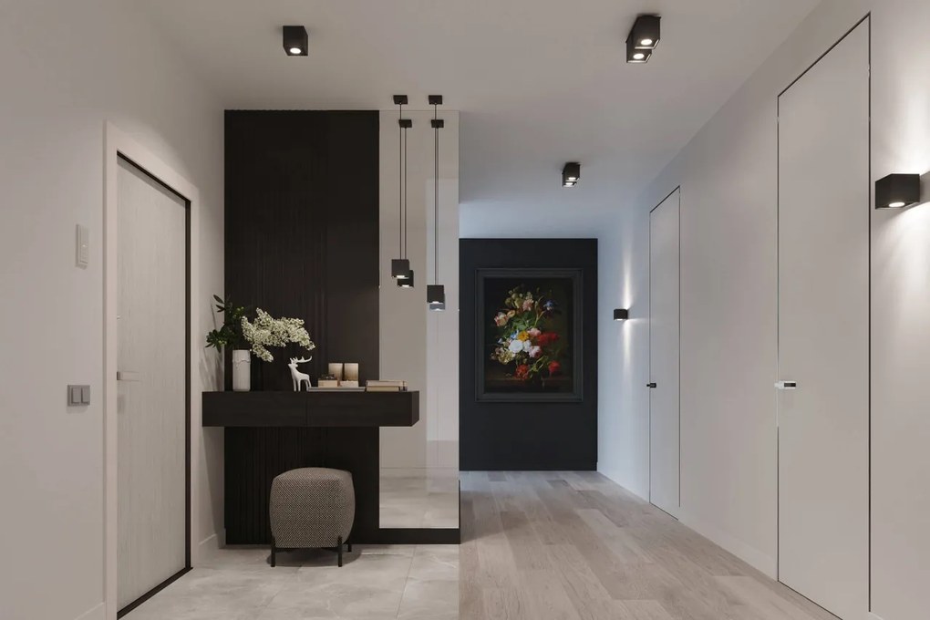 Plafoniera da Soffitto in Alluminio QUAD 1 GU10 Nera da Interno