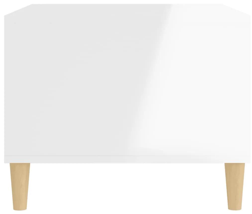 Tavolino da salotto bianco lucido 60x50x40 cm legno multistrato