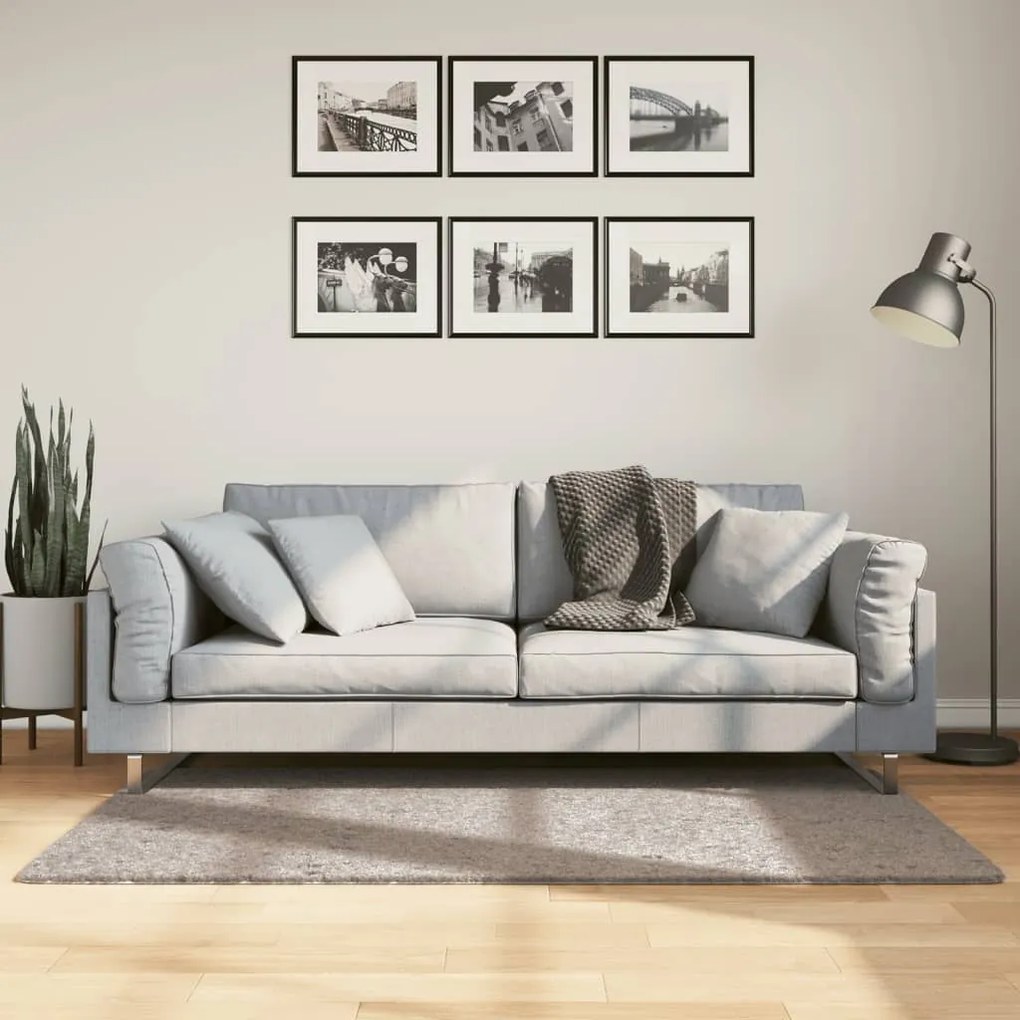 Tappeto Shaggy Pamplona A Pelo Lungo Moderno Beige 80x250 Cm /