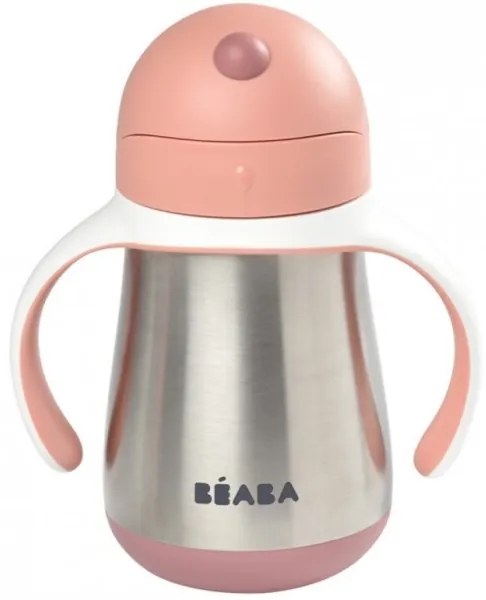Beaba - Tazza termica con cannuccia 250 ml rosa