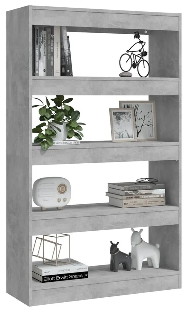 Libreria/Divisorio Grigio Cemento 80x30x135 cm in Truciolato