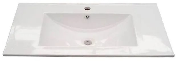 Mobile bagno sospeso 80 cm con lavabo e specchio bianco laccato - Aruba 94613