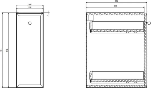 Cersanit S1022-008 - Mobile bagno sospeso MILLE 20x45 cm verde menta