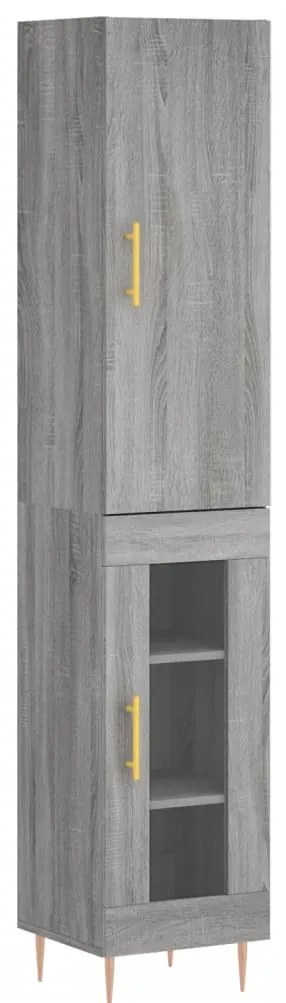 Credenza grigio sonoma 34,5x34x180 cm in legno multistrato