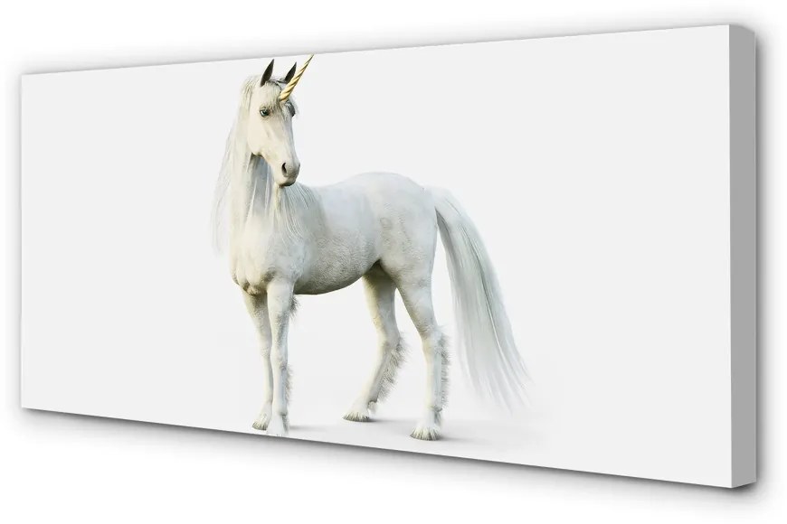 Quadro su tela Unicorno bianco 100x50 cm