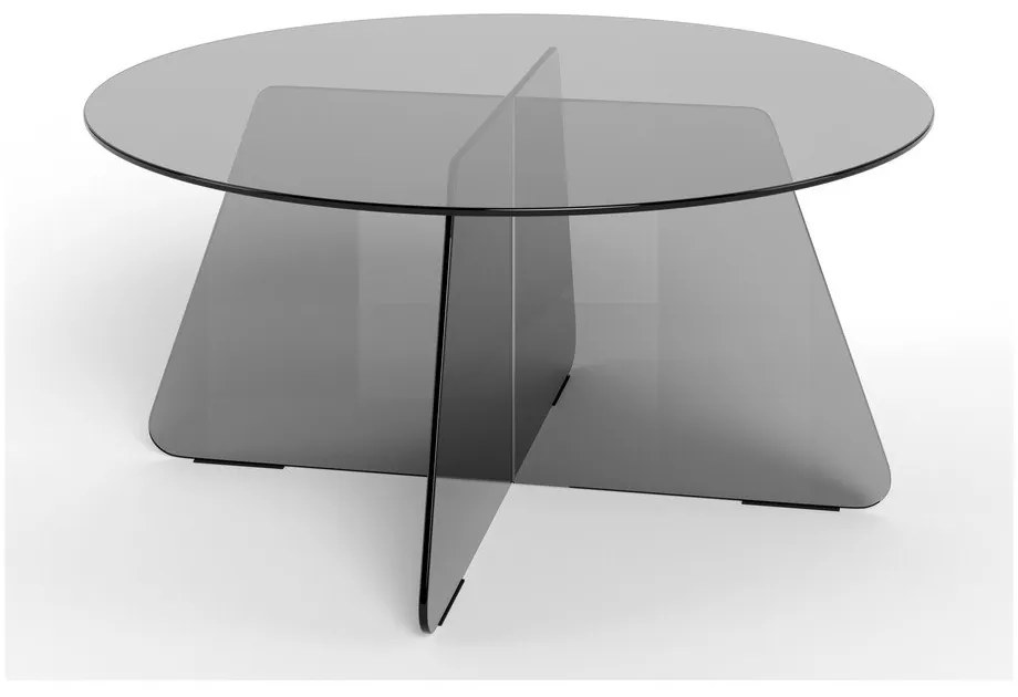 Tavolino da salotto rotondo grigio in vetro ø 80 cm Samos – Actona