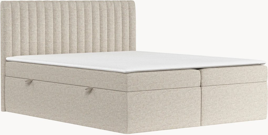 Letto boxspring con contenitore fatto a mano Spencer, H2