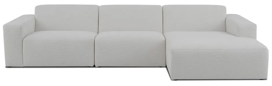 Divano angolare bianco in tessuto bouclé (angolo destro) Roxy - Scandic