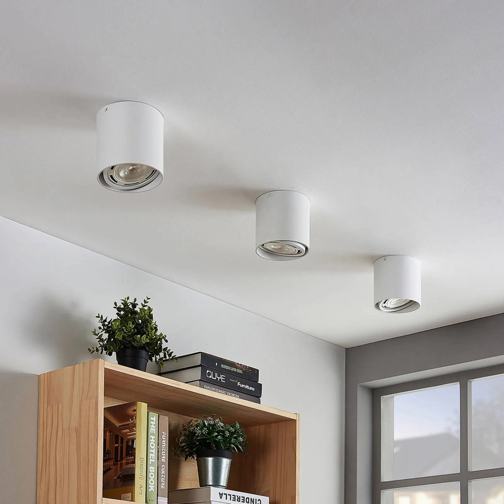 Faretto da soffitto Arcchio Mabel, Ø 13 cm, bianco, metallo, GU10 Mabel Arcchio, dimmerabile, Bianco / Opale, Cucina, Alluminio, Moderno, Faretto