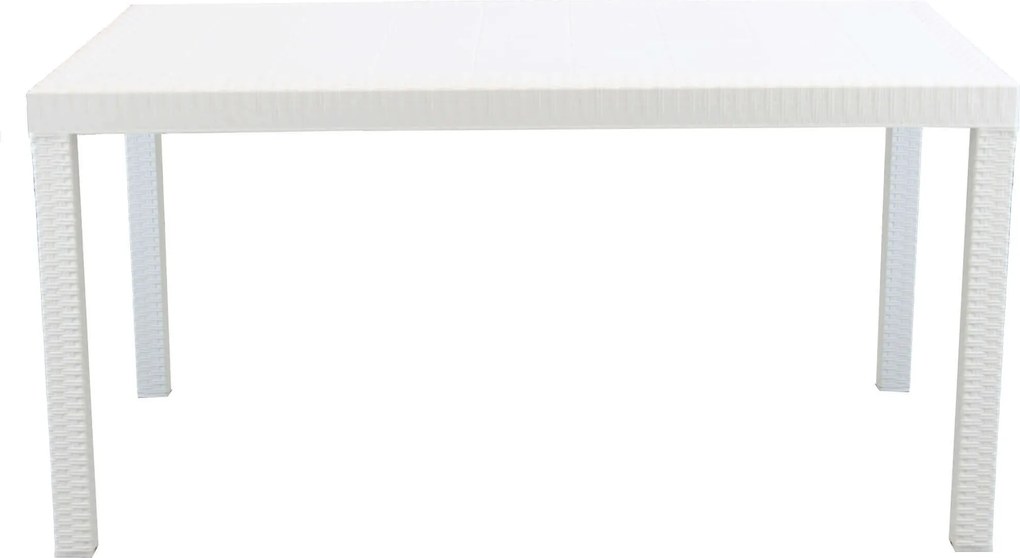 CALIGOLA - set tavolo in resina effetto rattan cm 150 x 90 x 74 h con 6 poltrone Alma