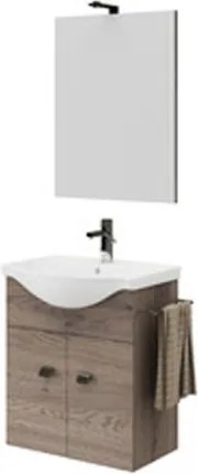 Mobile Bagno Sospeso Zaffiro 2 Ante 55 Cm Noce Americano