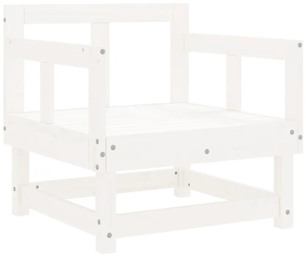 Set salotto da giardino 8 pz in legno massello di pino bianco