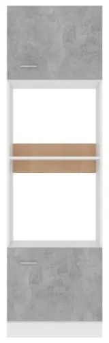Armadio per Microonde Grigio Cemento 60x57x207 cm in Truciolato