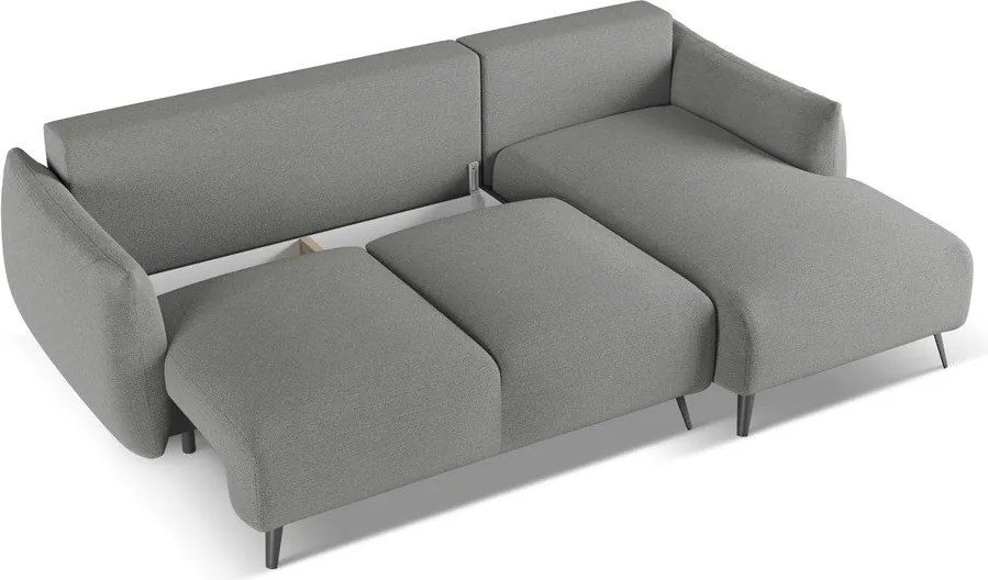 Divano angolare grigio chiaro (con penisola a destra) Malie – Makamii