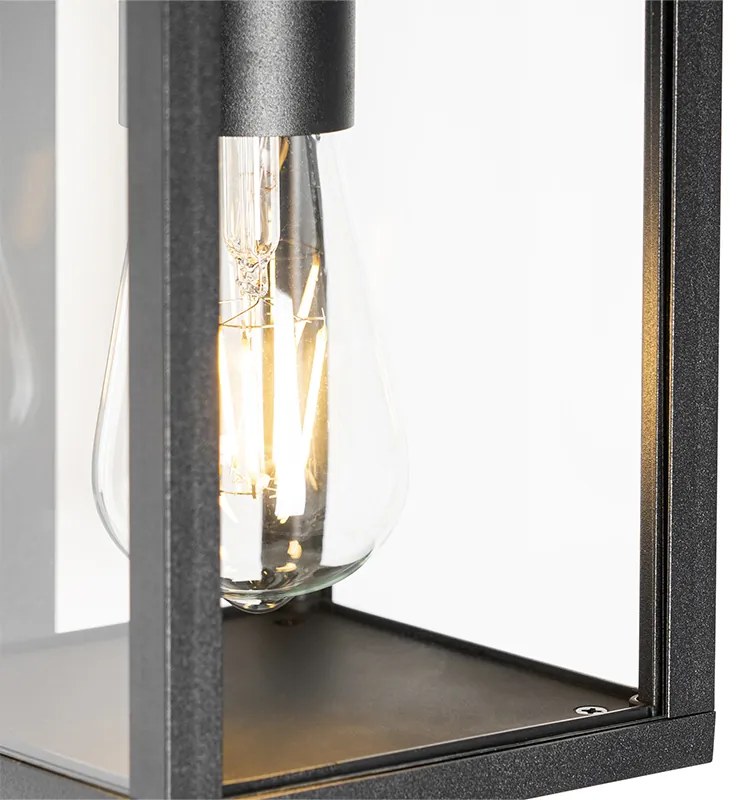 Lanterna da parete per esterni nera IP44 con sensore crepuscolare - Charlois