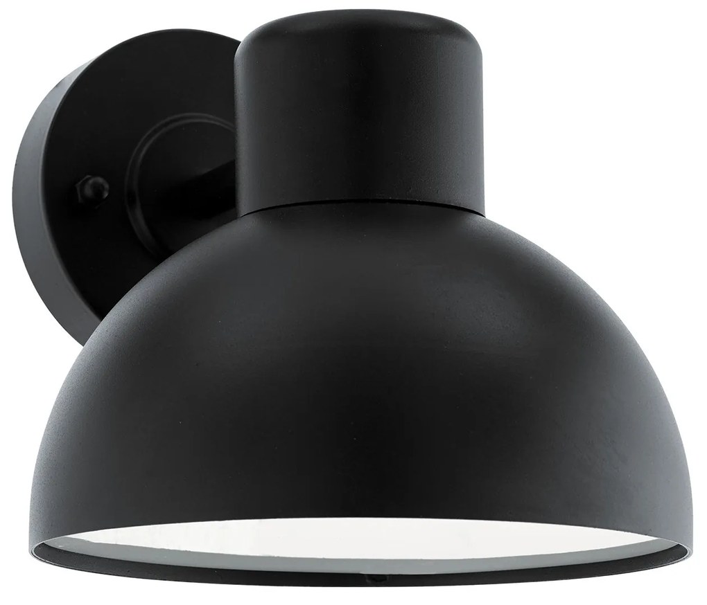 Applique Esterno Contemporanea Entrimo Metallo Nero Policarbonato Bianco E27