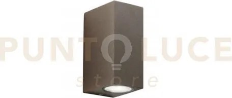 Applique biemissione qubo corten 2 luci attacco gu10 ip54 6,7x9,3x1...