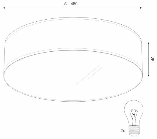 Plafoniera SIRJA 2xE27/15W/230V Ø 45 cm colore crema