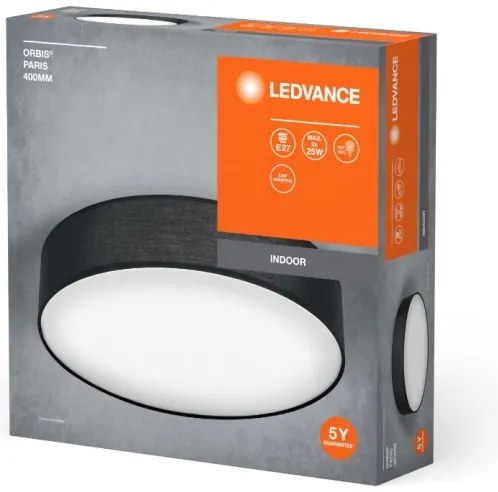 Ledvance - Plafoniera ORBIS PARIGI 2xE27/25W/230V nero