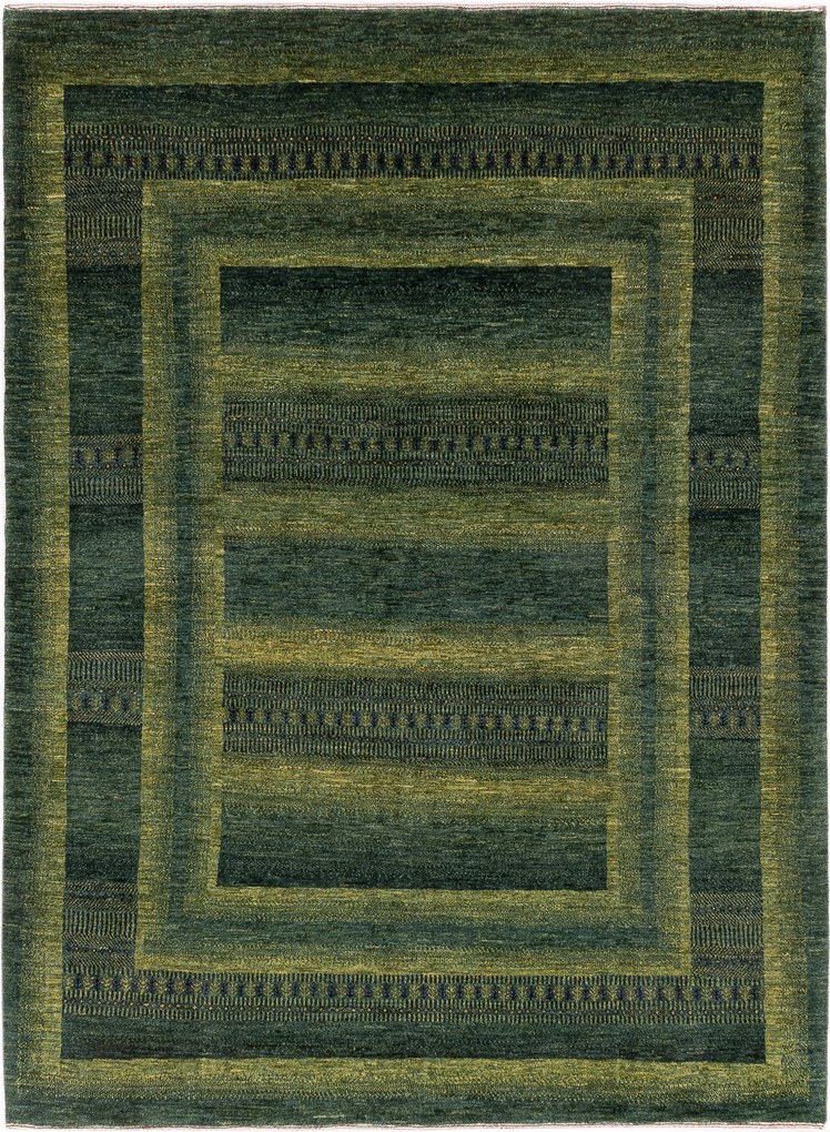 Loribaft Tappeto persiano 170x230 Verde (Iran) Annodato A Mano