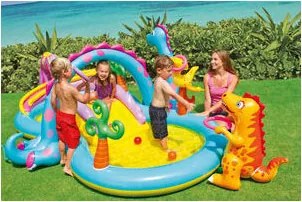 Idroweb - gioco gonfiabile piscina intex playcenter jungle dinoland cm. 333X229X112H