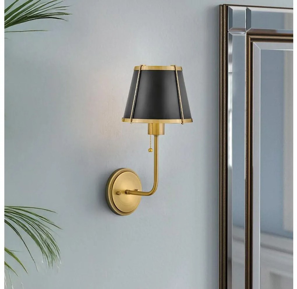 Hinkley HK-CLARKE1-BR-BK - Applique CLARKE 1xE27/40W/230V ottone/nero