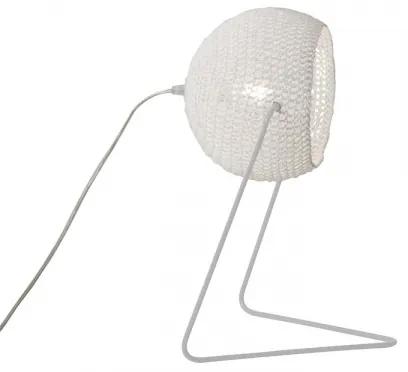 In-es.artdesign -  Lampada da tavolo Trama T1  - Lampada da tavolo. Made in Italy. Paralume bianco con struttura a maglia traforata (100% lana, resa solida e ignifuga dalla resina).