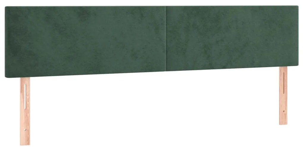 Testiera 2 pz verde scuro 90x5x78/88 cm in velluto