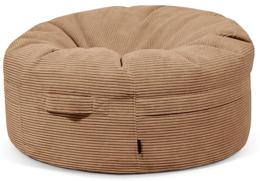 Puof a sacco marrone con rivestimento in velluto a coste Roll 105 – SLOWDOWN